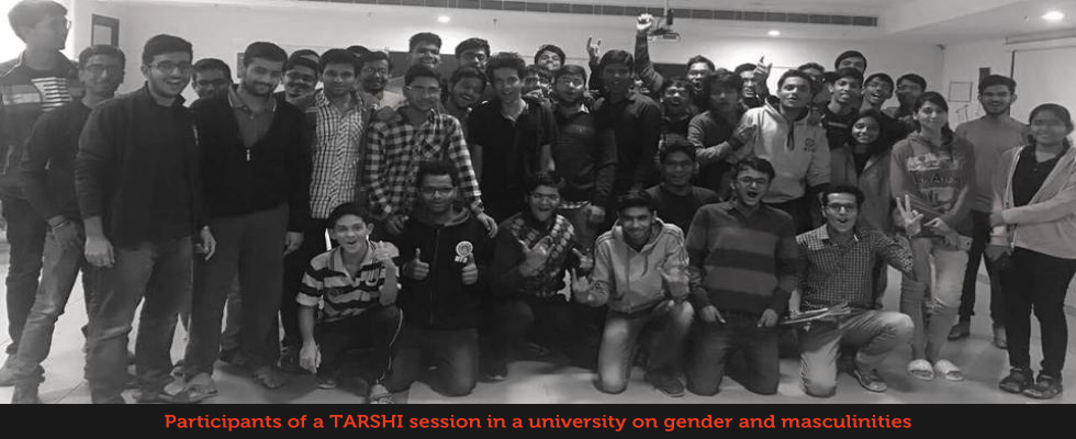 Participants of a TARSHI session in a university on gender and masculinities